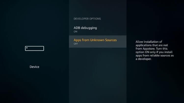 enable the Apps from Unknown Sources on Amazon Firestick